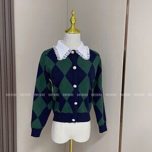 Free Gift! 🎁Patchwork Diamond Knit Cardigan - Great Condition!